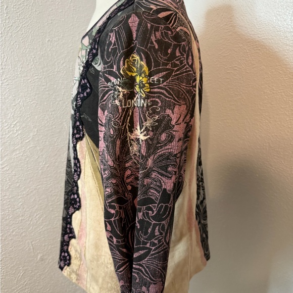 🌸 Vanilla Sugar Mixed Media Top – Boho Floral Vibes 🛍 Size 1X Gently Worn - Picture 2 of 4